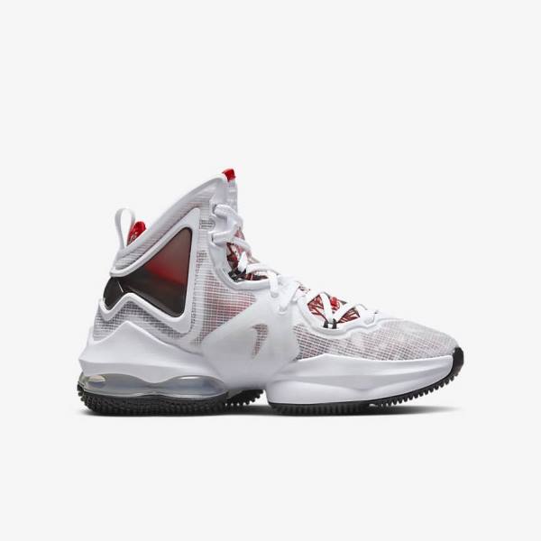 Kids' Nike LeBron 19 Older Basketball Shoes White / Black / Red | NK315BRW