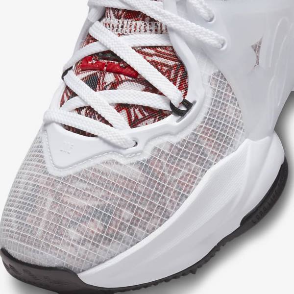 Kids' Nike LeBron 19 Older Basketball Shoes White / Black / Red | NK315BRW