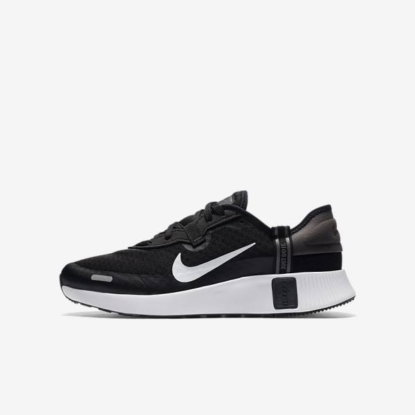 Kids\' Nike Reposto Older Running Shoes Black / Dark Grey / White | NK745AQF