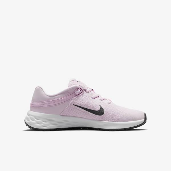 Kids' Nike Revolution 6 FlyEase Older Easy On-Off Road Running Shoes Pink / Black | NK137HGW