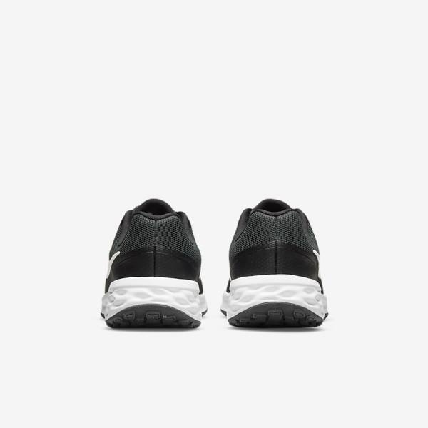 Kids' Nike Revolution 6 Older Road Running Shoes Black / Dark Grey / White | NK296YXB