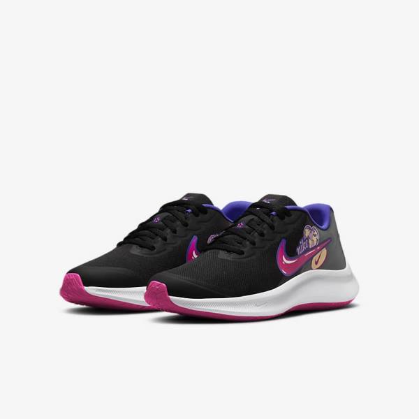 Kids' Nike Star Runner 3 SE Older Road Running Shoes Black / Pink | NK176FUM