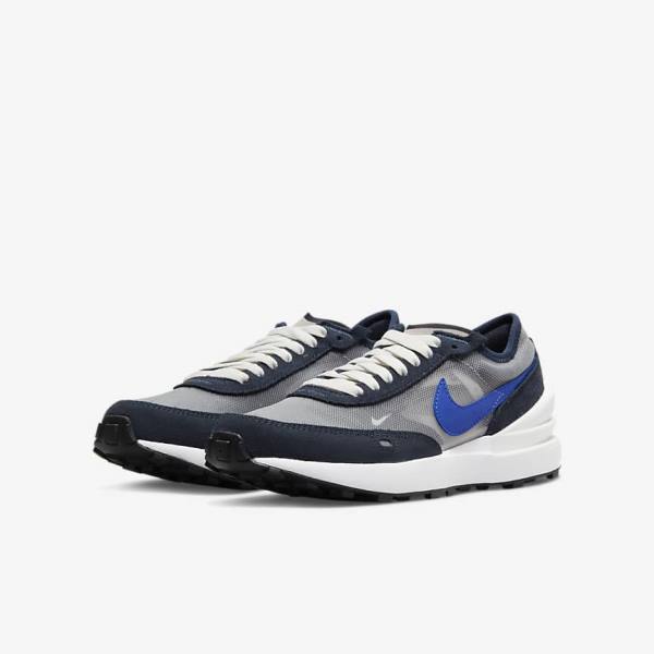 Kids' Nike Waffle One Older Sneakers Dark Obsidian / Black / Royal | NK984ZCJ