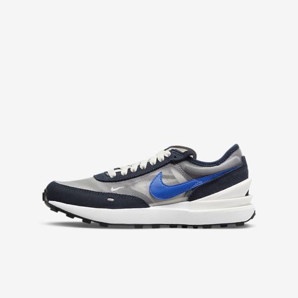 Kids\' Nike Waffle One Older Sneakers Dark Obsidian / Black / Royal | NK984ZCJ