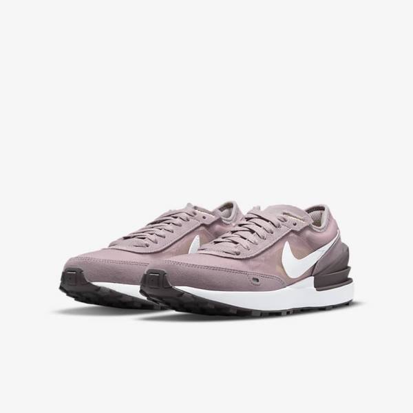 Kids' Nike Waffle One Older Sneakers Pink / Light Purple / White | NK257DGF