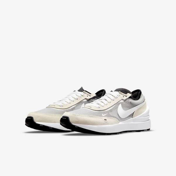 Kids' Nike Waffle One Older Sneakers White / Black / Orange | NK745YRS