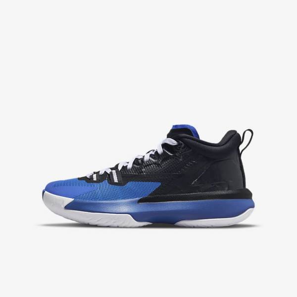 Kids\' Nike Zion 1 Older Jordan Shoes Black / Royal / White | NK859NBR