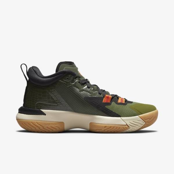 Kids' Nike Zion 1 Older Jordan Shoes Dark Grey Green / Black | NK491LOS