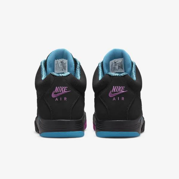 Men's Nike Air Flight Lite Mid Sneakers Black / Turquoise / Red Purple / Black | NK293NXR