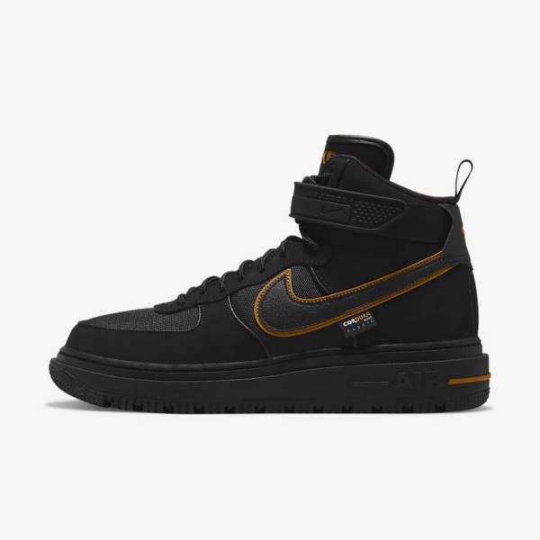 Men\'s Nike Air Force 1 Boot Sneakers Black / Brown / Gold | NK216MSE