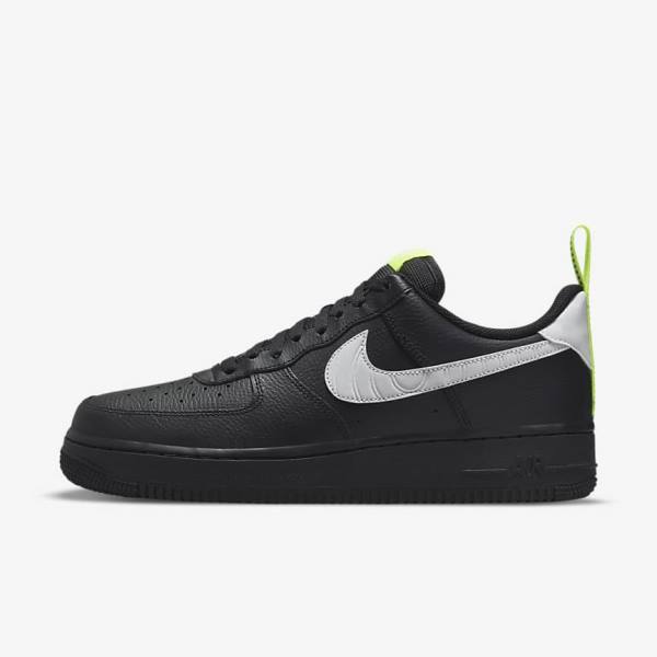 Men\'s Nike Air Force 1 Sneakers Black / Silver / White | NK187DVH