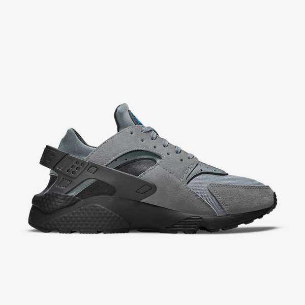 Men's Nike Air Huarache Sneakers Grey / Light Blue / Black / Metal Silver | NK356GRE