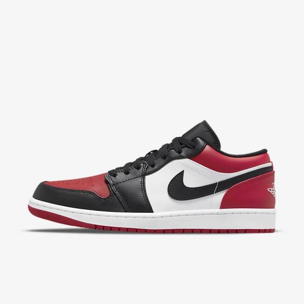 Men\'s Nike Air Jordan 1 Low Sneakers Red / Black / White | NK406LCD