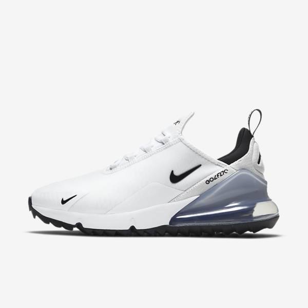 Men\'s Nike Air Max 270 G Golf Shoes White / Platinum / Black | NK741VHQ