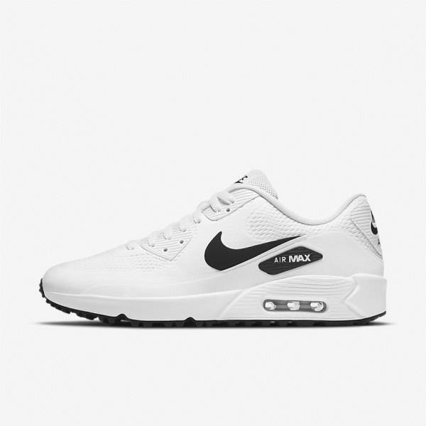 Men\'s Nike Air Max 90 G Golf Shoes White / Black | NK692NQL