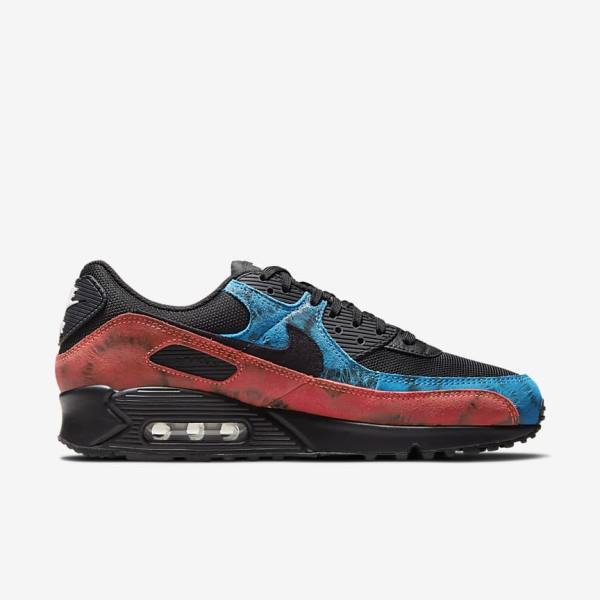 Men's Nike Air Max 90 Sneakers Black / Blue / Red / White | NK156XCR