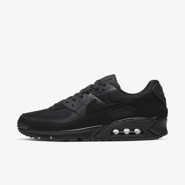 Men\'s Nike Air Max 90 Sneakers Black | NK497IAD