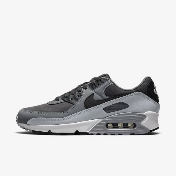 Men\'s Nike Air Max 90 Sneakers Dark Grey / Black | NK205WHC