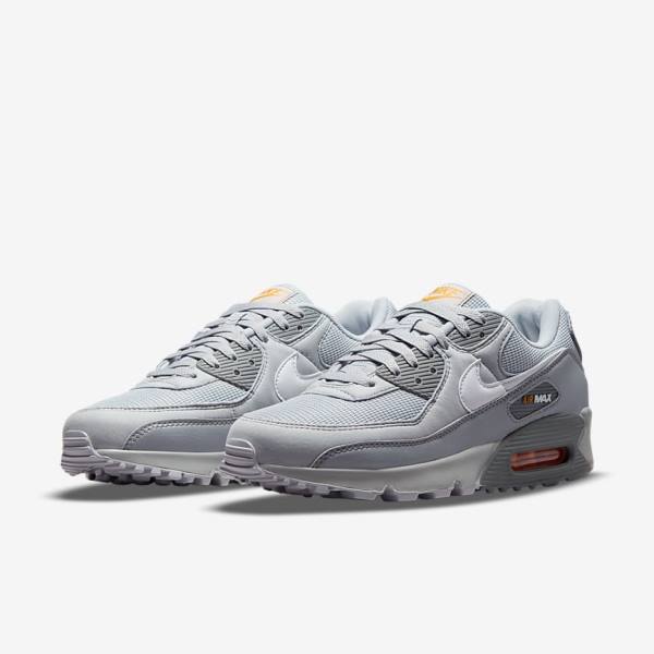 Men's Nike Air Max 90 Sneakers Grey / White | NK894PYH