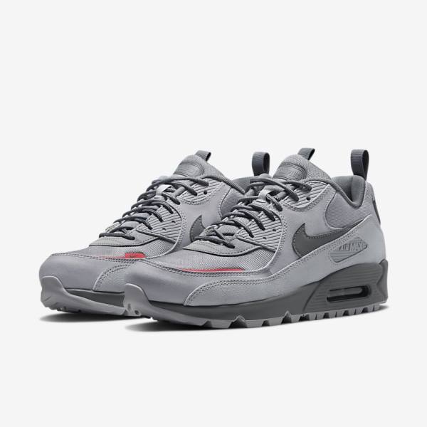 Men's Nike Air Max 90 Surplus Sneakers Grey / Pink Light Blue / Grey | NK265JCS