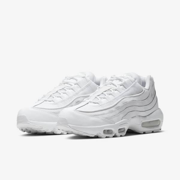 Men's Nike Air Max 95 Essential Sneakers White / Grey / White | NK903CLT