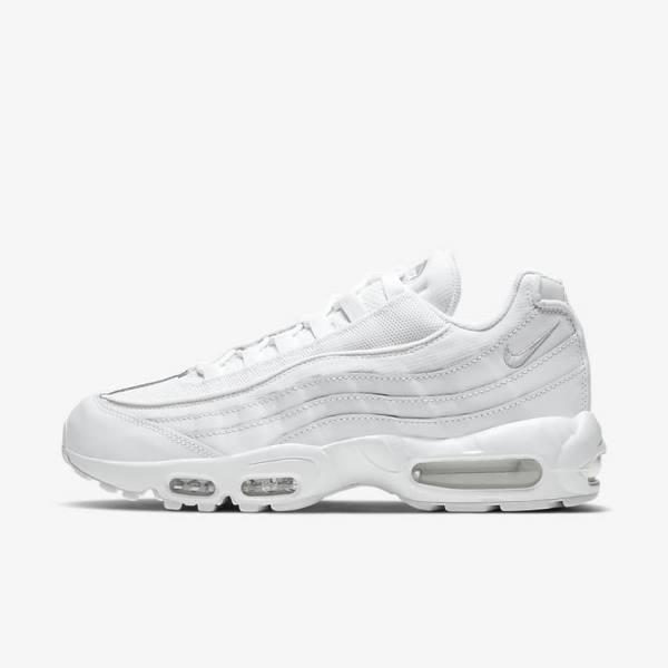 Men\'s Nike Air Max 95 Essential Sneakers White / Grey / White | NK903CLT