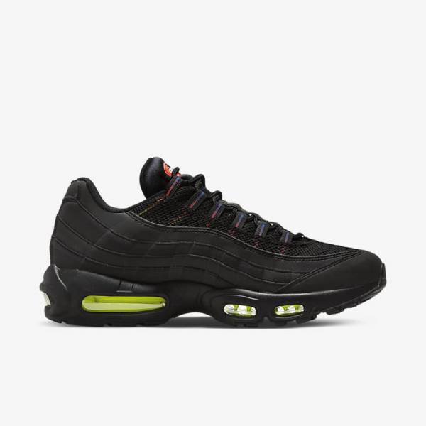 Men's Nike Air Max 95 Sneakers Black / Blue / Light Red | NK728ZKP