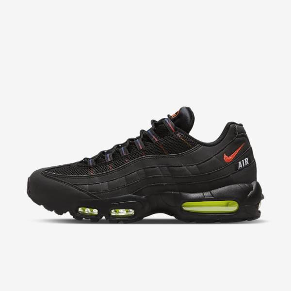 Men\'s Nike Air Max 95 Sneakers Black / Blue / Light Red | NK728ZKP