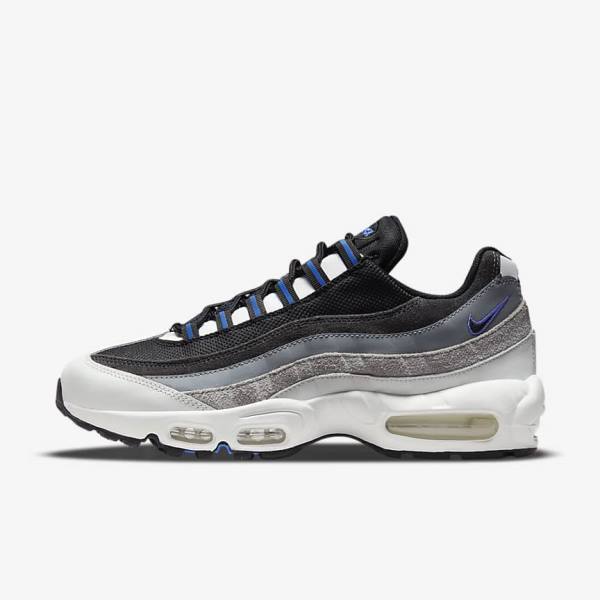 Men\'s Nike Air Max 95 Sneakers Black / Dark Grey / Blue | NK507AXO