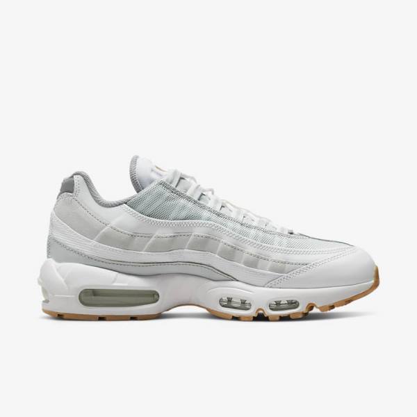 Men's Nike Air Max 95 Sneakers White / Platinum / Grey / Yellow | NK475FHP