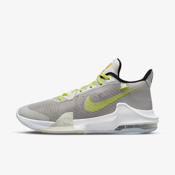 Men\'s Nike Air Max Impact 3 Basketball Shoes Grey / Green | NK528BUS