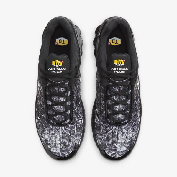 Men's Nike Air Max Plus 3 Sneakers Black / Dark Grey / White | NK825TFZ