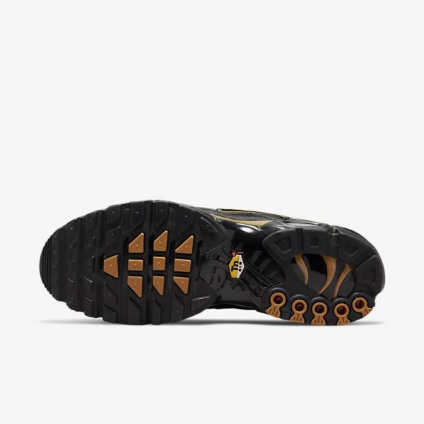 Men's Nike Air Max Plus Sneakers Black / Brown / Gold | NK035GBC