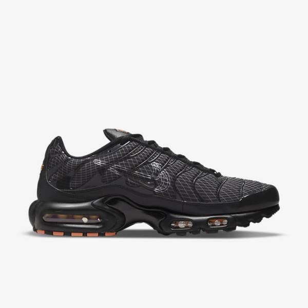 Men's Nike Air Max Plus Sneakers Black / Orange / Grey / White | NK826VWR