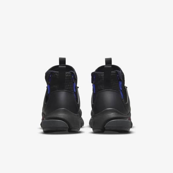 Men's Nike Air Presto Mid Utility Sneakers Black / Dark Grey / Blue / Red | NK457ETN