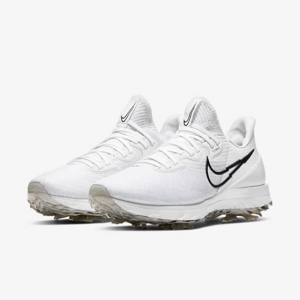 Men's Nike Air Zoom Infinity Tour Golf Shoes White / Platinum / Black | NK915IPZ