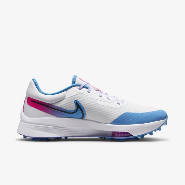 Men's Nike Air Zoom Infinity Tour NEXT% Golf Shoes White / Blue / Pink / Black | NK013XTK