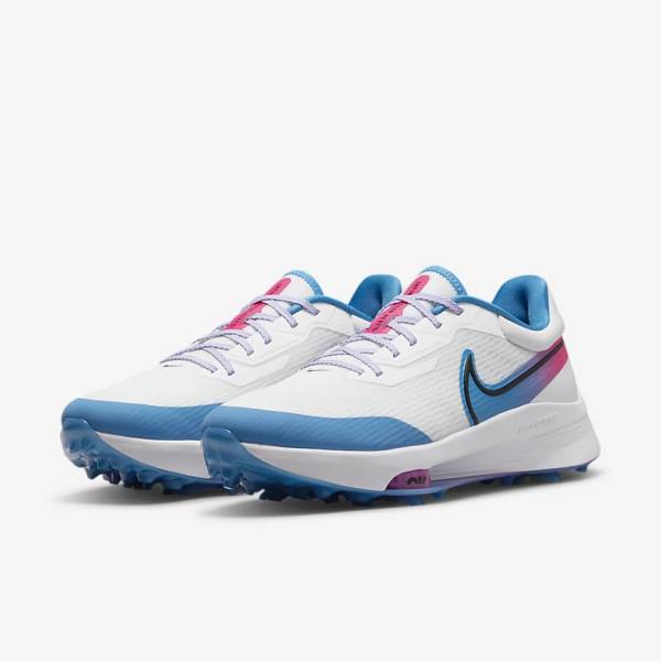 Men's Nike Air Zoom Infinity Tour NEXT% Golf Shoes White / Blue / Pink / Black | NK013XTK