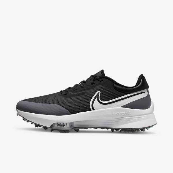 Men\'s Nike Air Zoom Infinity Tour NEXT% Golf Shoes Black / Grey / Turquoise / White | NK168HUG