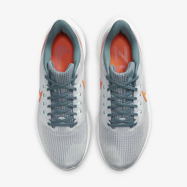 Men's Nike Air Zoom Pegasus 39 Road Running Shoes Platinum / Orange | NK490UBM