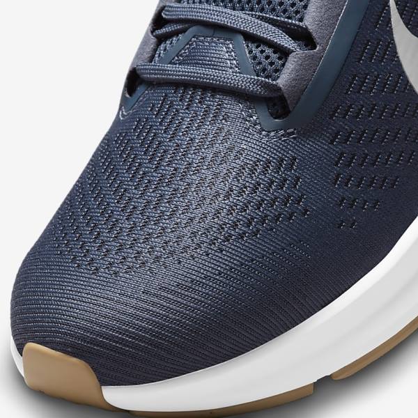 Men's Nike Air Zoom Structure 24 Road Running Shoes Blue / Black / Dark Obsidian / Grey | NK652VKR