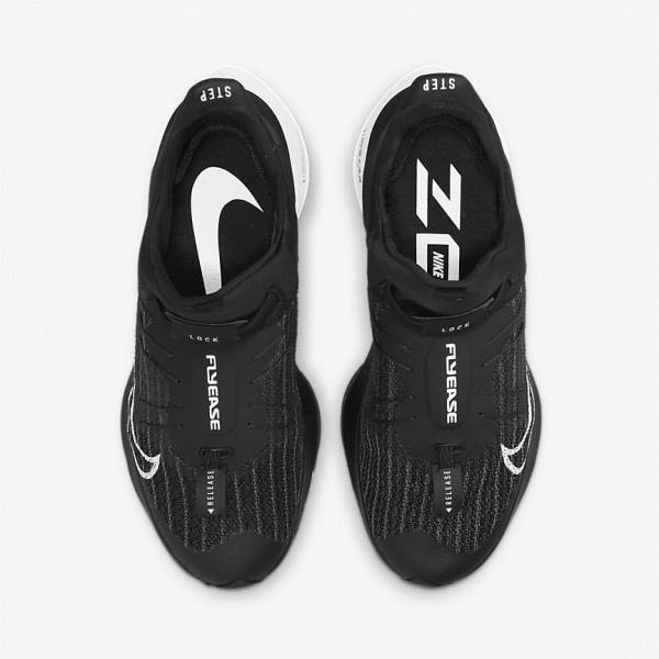 Men's Nike Air Zoom Tempo NEXT% FlyEase Easy On-Off Road Running Shoes Black / White | NK586XIZ