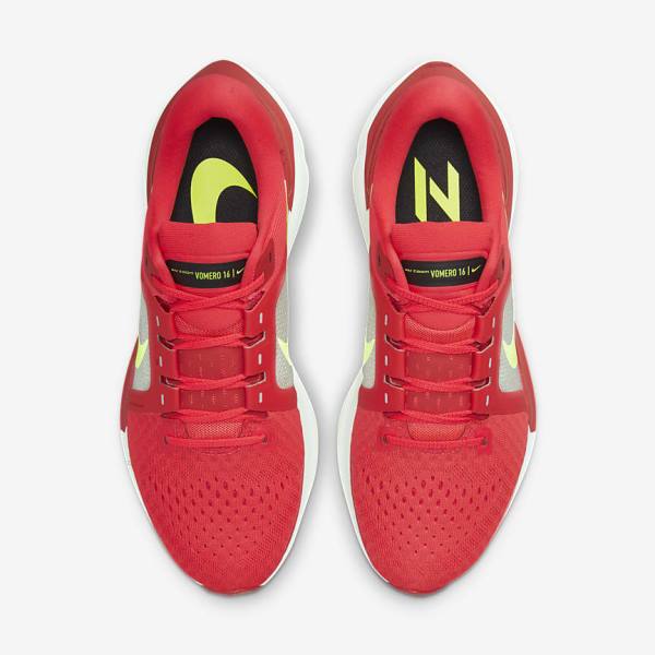 Men's Nike Air Zoom Vomero 16 Road Running Shoes Red / White | NK529PIQ