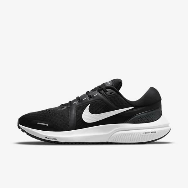 Men\'s Nike Air Zoom Vomero 16 Road Running Shoes Black / Dark Grey / White | NK803KDB