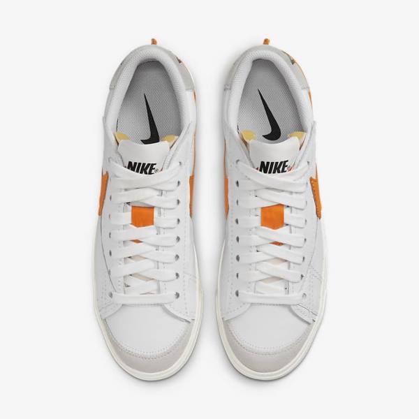 Men's Nike Blazer Low 77 Jumbo Sneakers White / Grey / Orange | NK621TXO