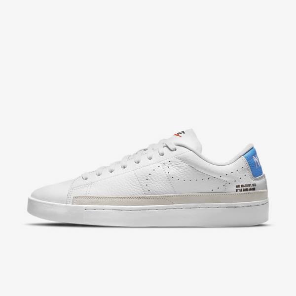 Men\'s Nike Blazer Low X Sneakers White / Light Blue / White | NK460RSQ