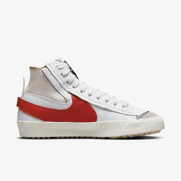 Men's Nike Blazer Mid 77 Jumbo Sneakers White / Red | NK162FKB