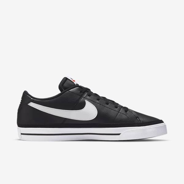 Men's Nike Court Legacy Sneakers Black / White | NK268FLU