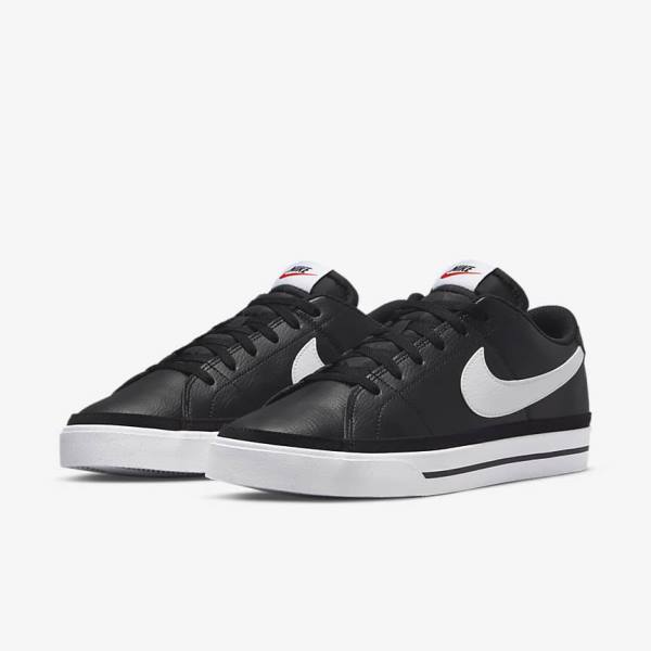 Men's Nike Court Legacy Sneakers Black / White | NK268FLU