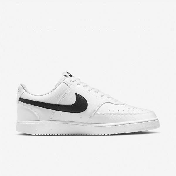 Men's Nike Court Vision Low Next Nature Sneakers White / Black | NK712QWT